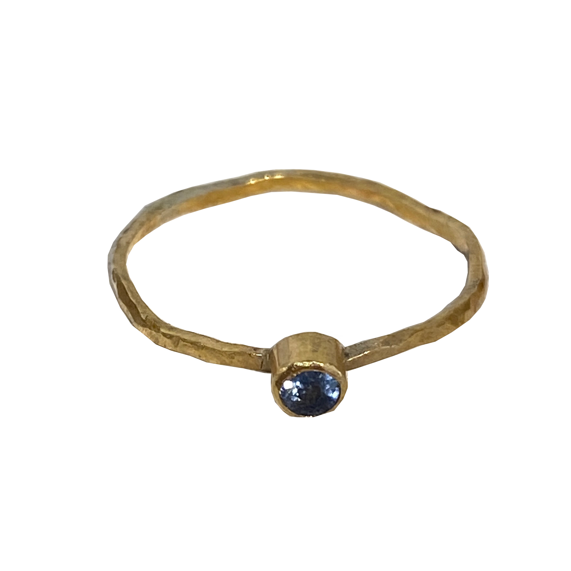 Blue Sapphire 9 Carat Gold Wave Band - Cornish Art